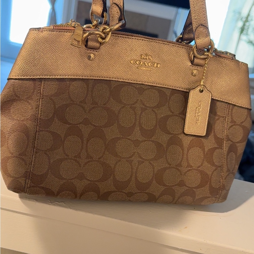 Coach Brown and rose gold handbag